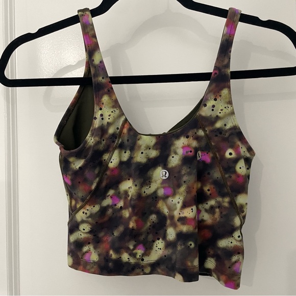 Lululemon Align Tank Top Size 6 Soft Focus Splatter Green Built In Bra.     L21 - Picture 6 of 7
